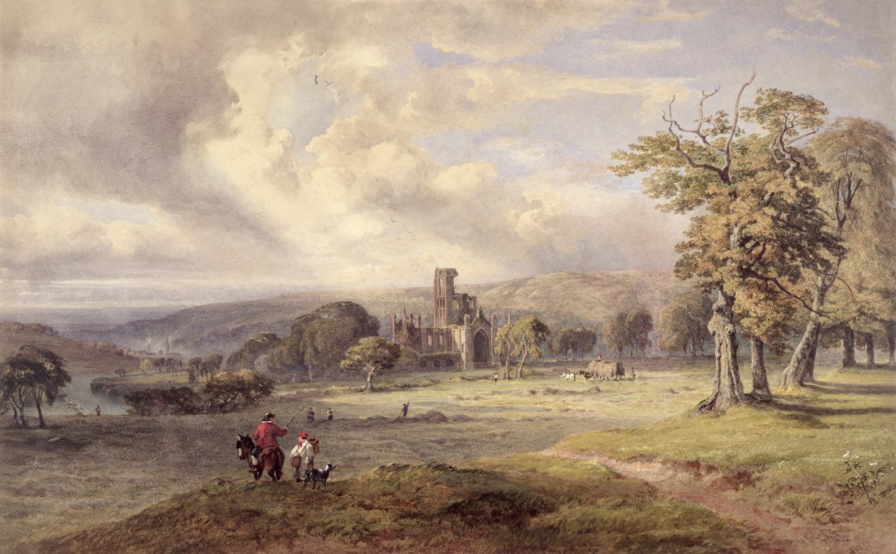 Utsikt över Kirkstall Abbey, Leeds av George Arthur Fripp