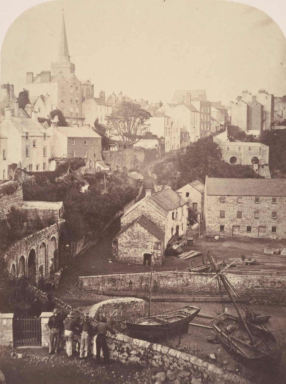 Del av Tenby stad och hamn, 1853. av George B. Stokes