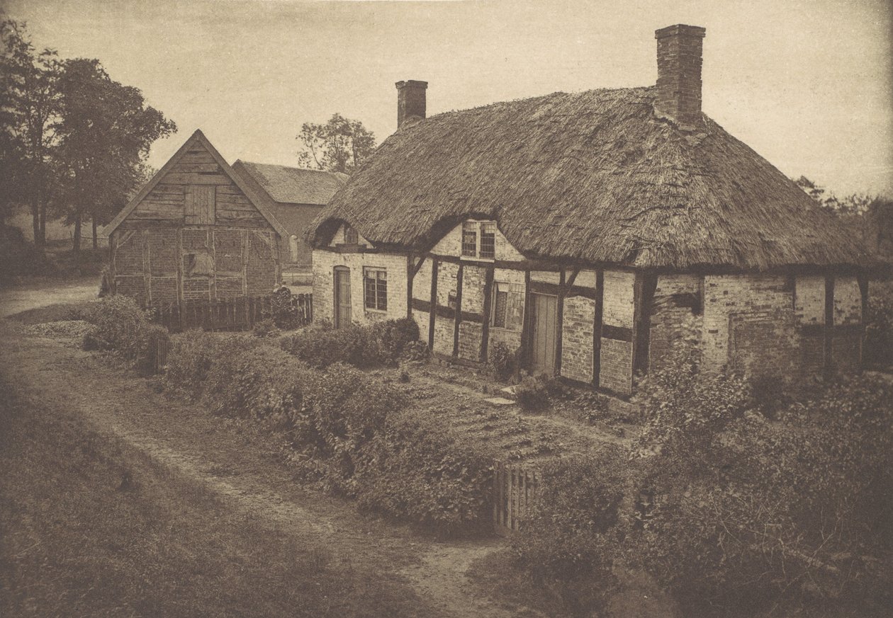 Izaak Waltons hus i Shallowford, Staffordshire, 1880-talet, tryckt 1888., 1880-talet, tryckt 1888. av George Bankart