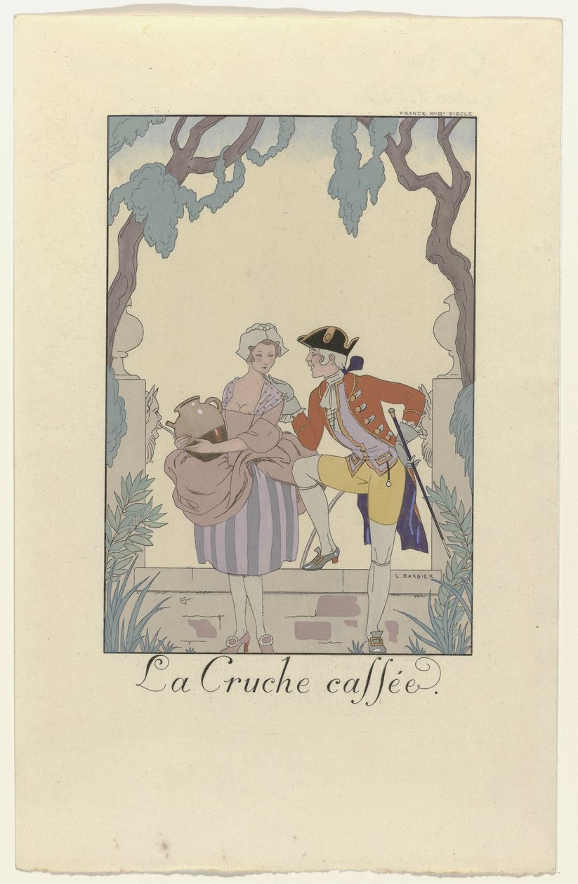 Falbalas och Fanfreluches för 1925: La Cruche caffée av George Barbier