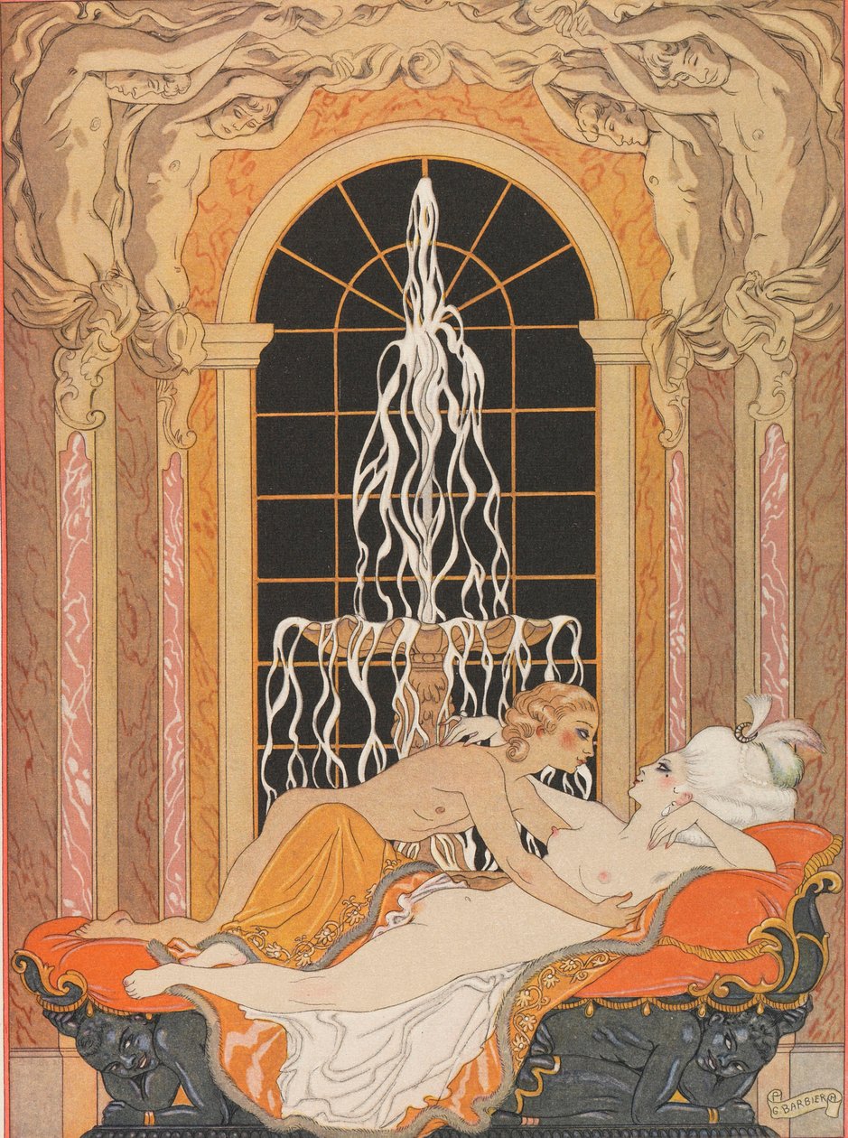 Illustration till epistolärromanen Dangerous Liaisons Dangerous Liaisons, 1934. av George Barbier