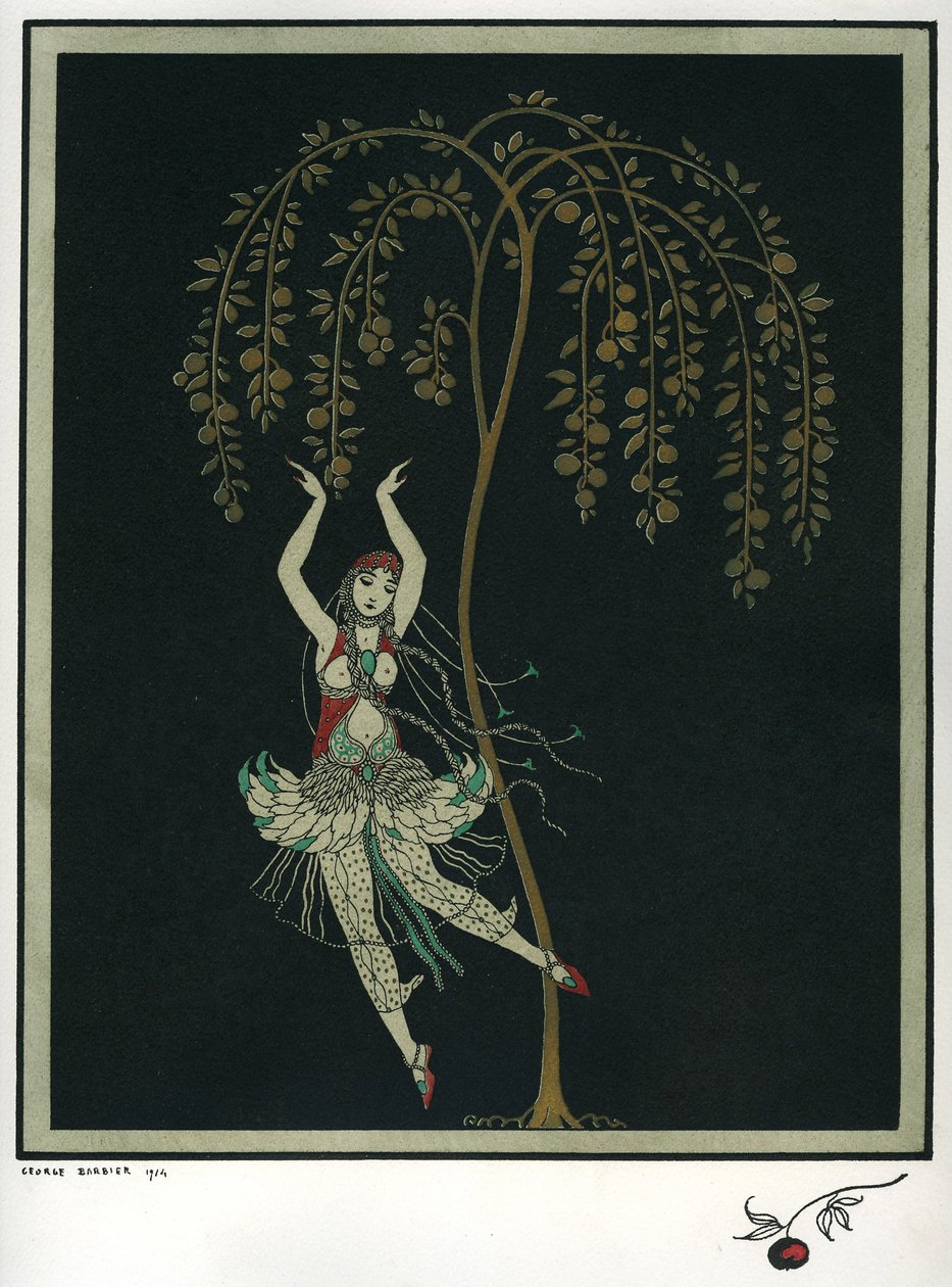 Tamara Karsavina i baletten Eldfågeln av I. Stravinsky av George Barbier