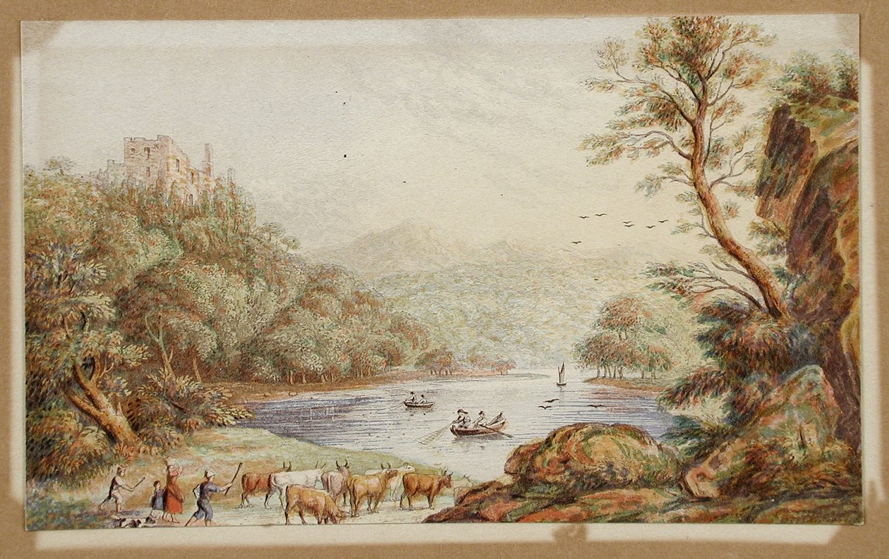 Brougham Castle, Westmoreland av George Baxter
