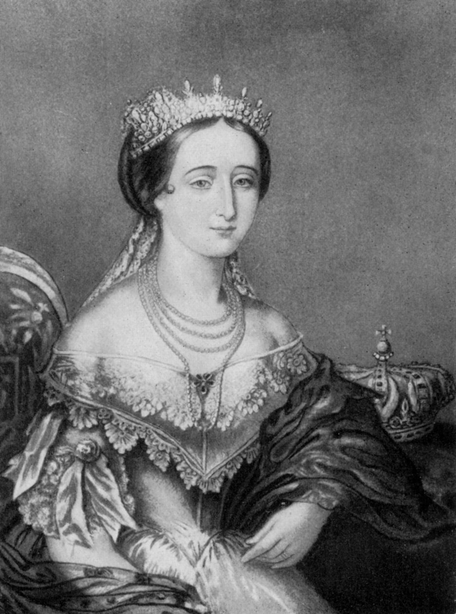 Eugenie de Montijo, kejsarinna gemål av Frankrike c1853-1857, 1910. av George Baxter