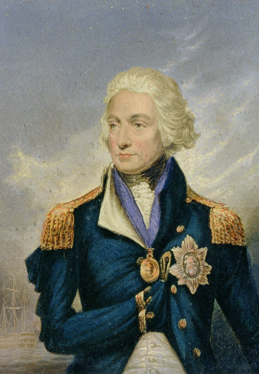 Horatio, Viscount Nelson (1758-1805) (färgtryck) av George Baxter