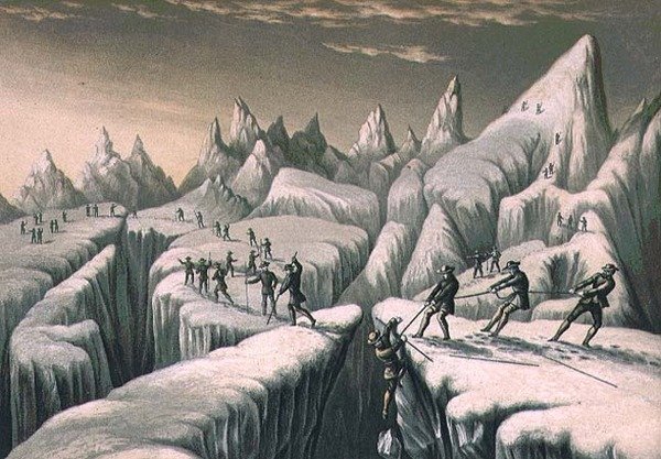 Glacier du Tacconnay (tryck) av George Baxter