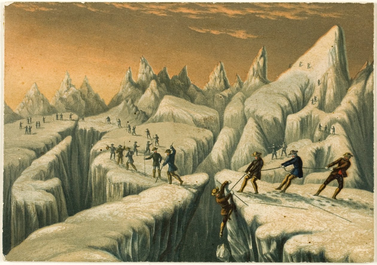 Glacier du Tacconnay, ur Bestigningen av Mont Blanc av George Baxter