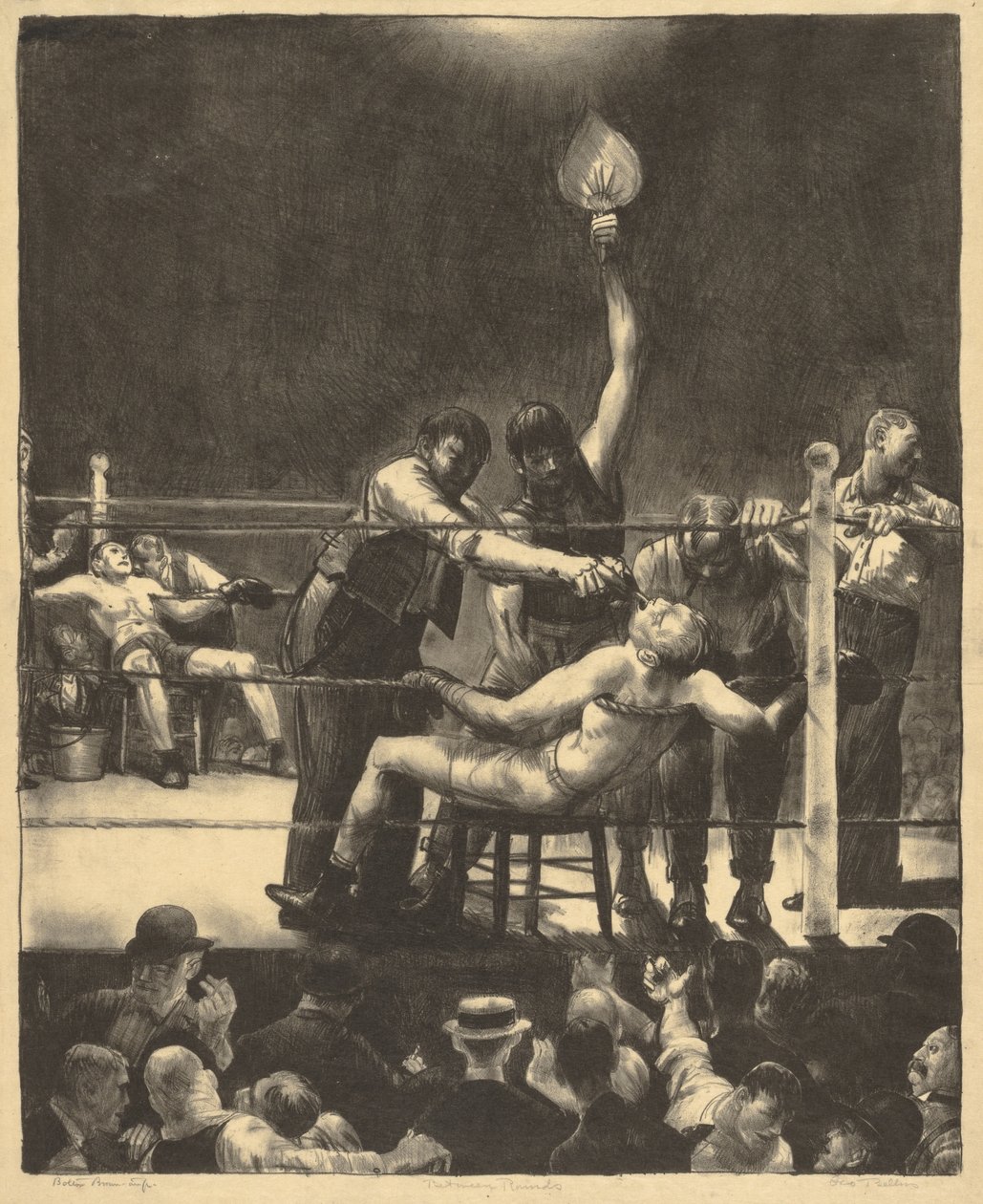 Mellan ronderna, stor, första stenen av George Bellows