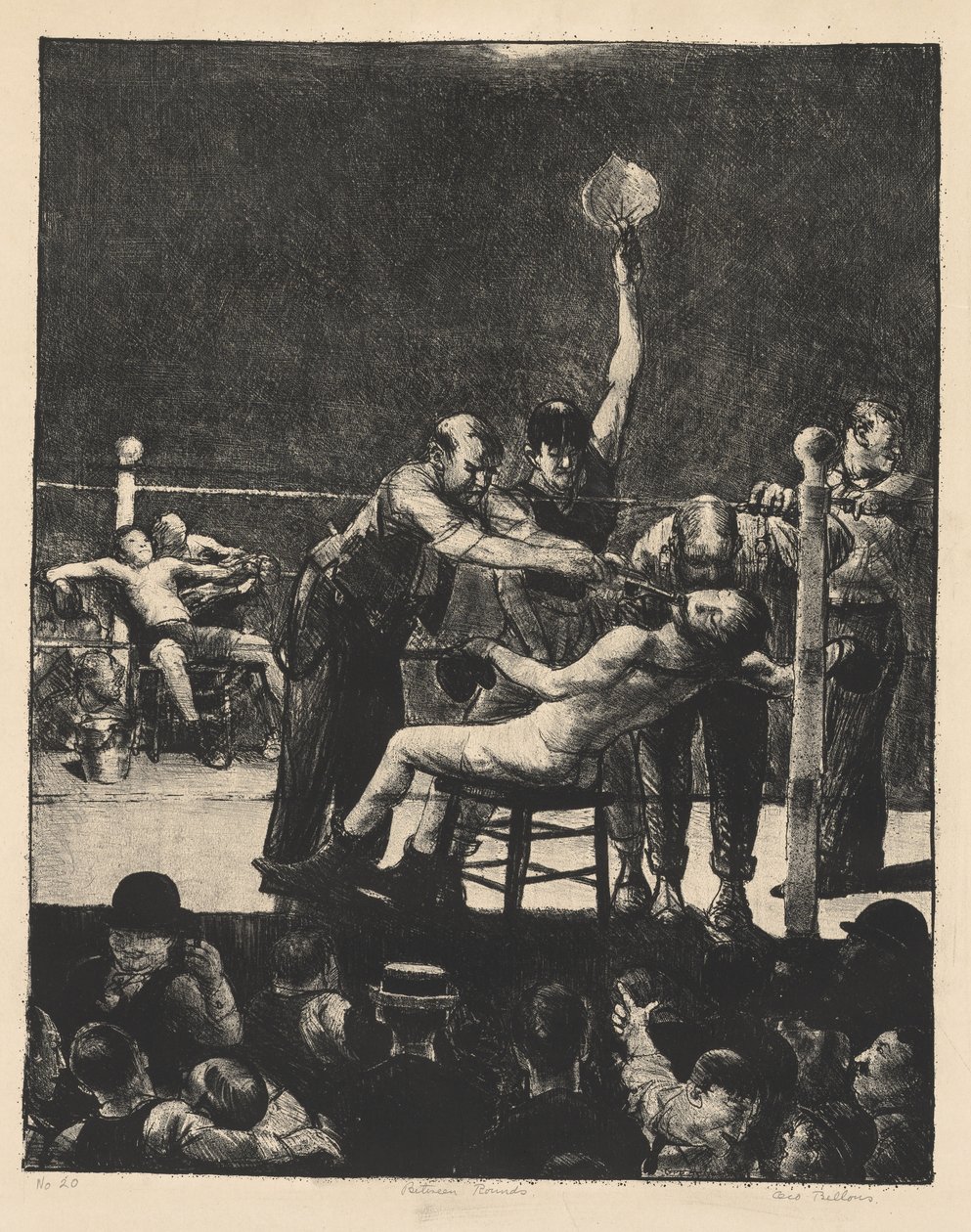 Mellan omgångarna, liten, andra stenen av George Bellows