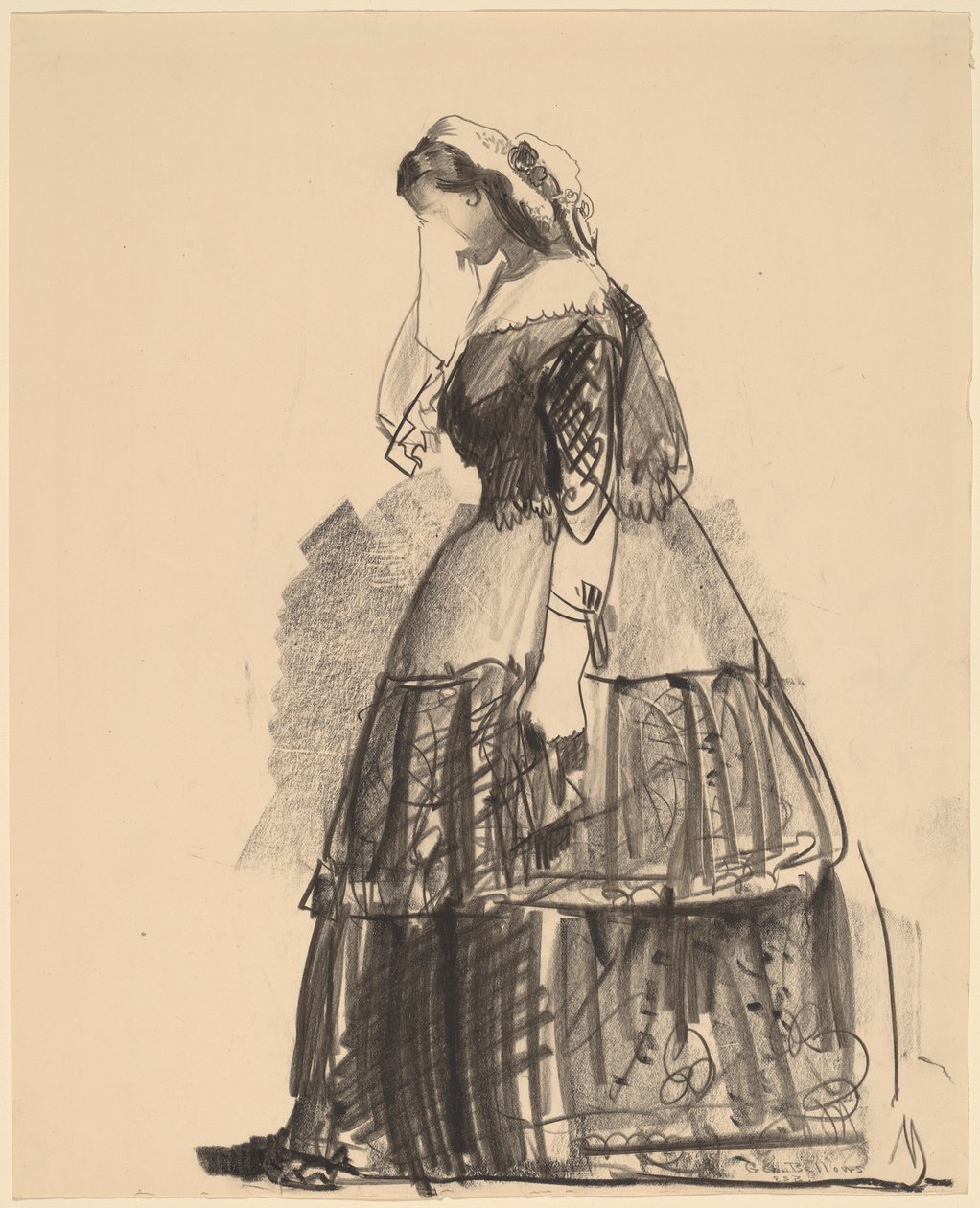Lady of 1860 - Skådespelerskan av George Bellows