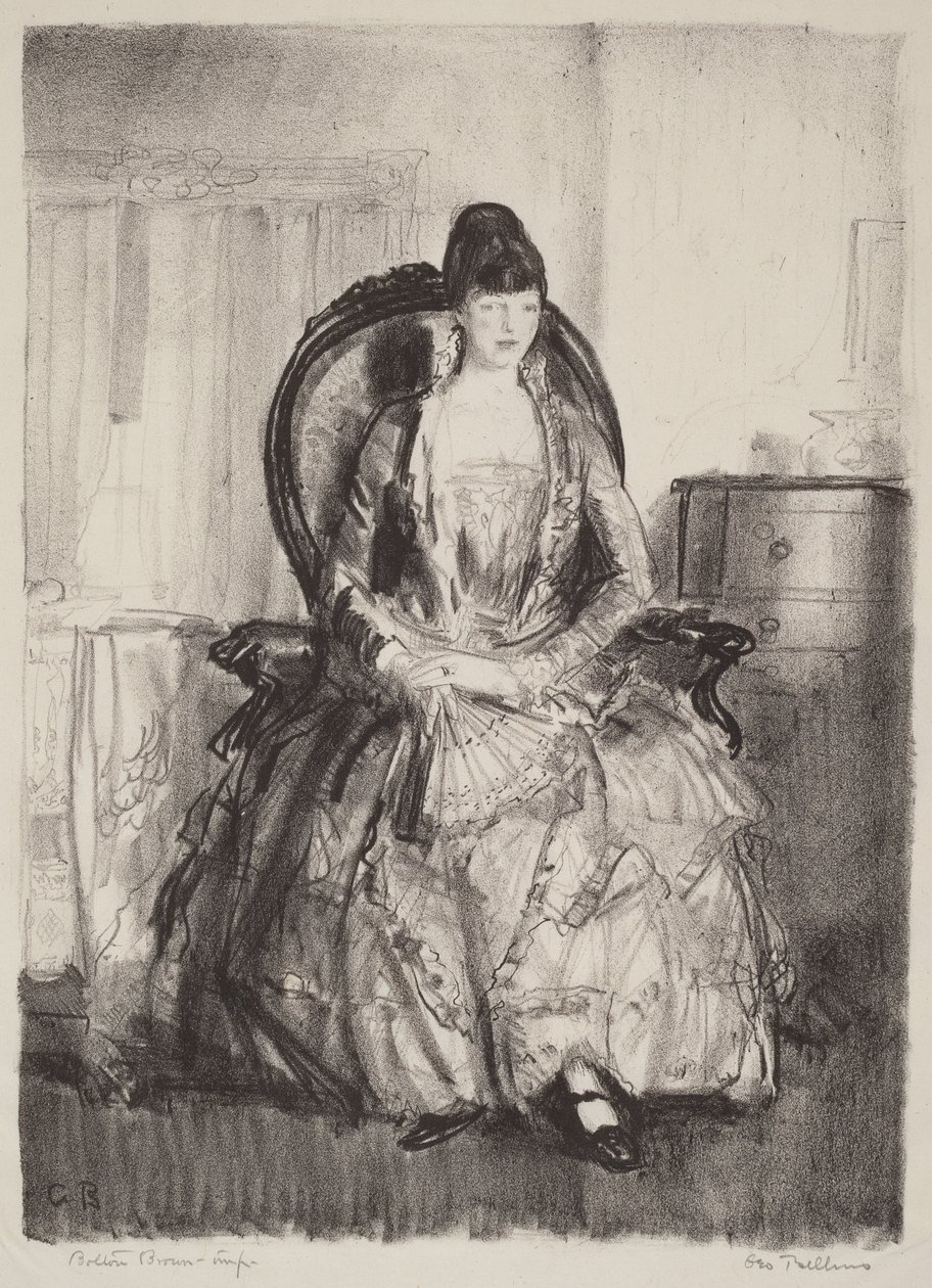 Dam med solfjäder av George Bellows