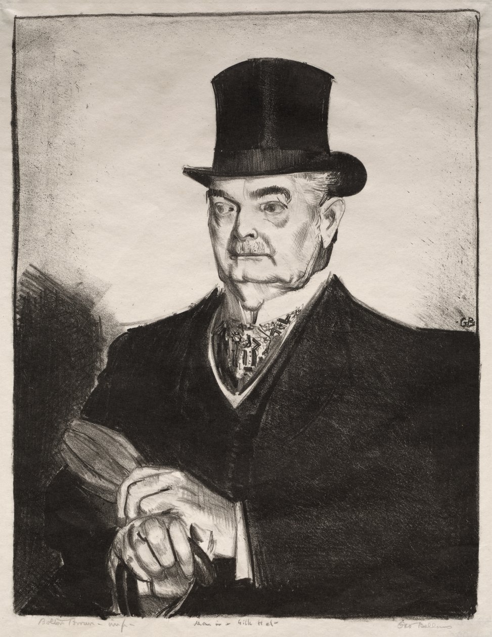 En man med sidenhatt av George Bellows