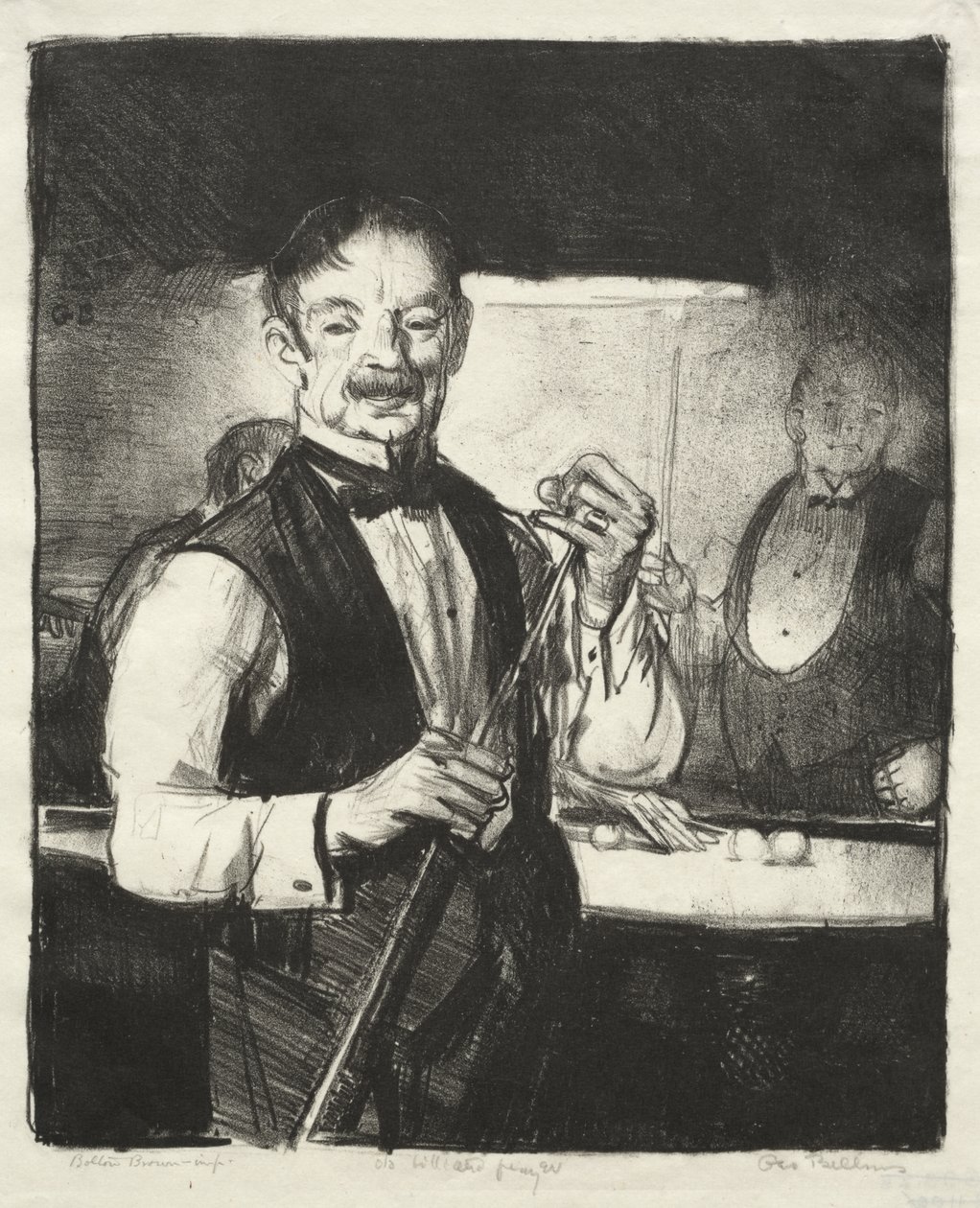 En äldre biljardspelare av George Bellows