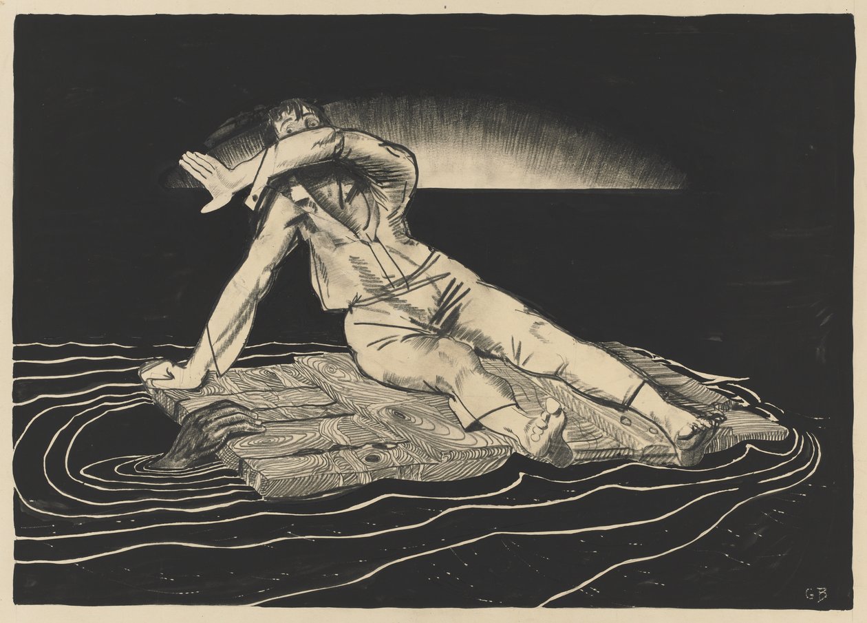 På en flotte av George Bellows