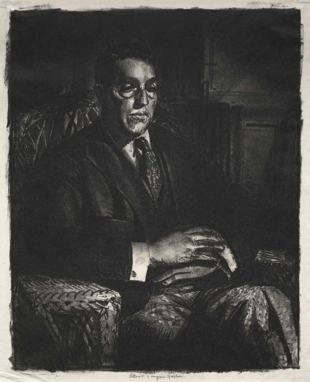 Speicher sittande på en stol av George Bellows