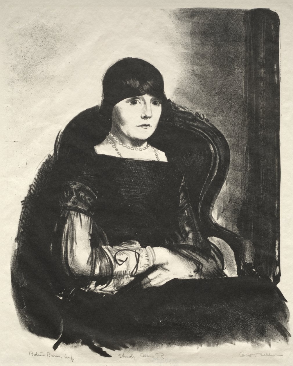 Studie, fru R. av George Bellows