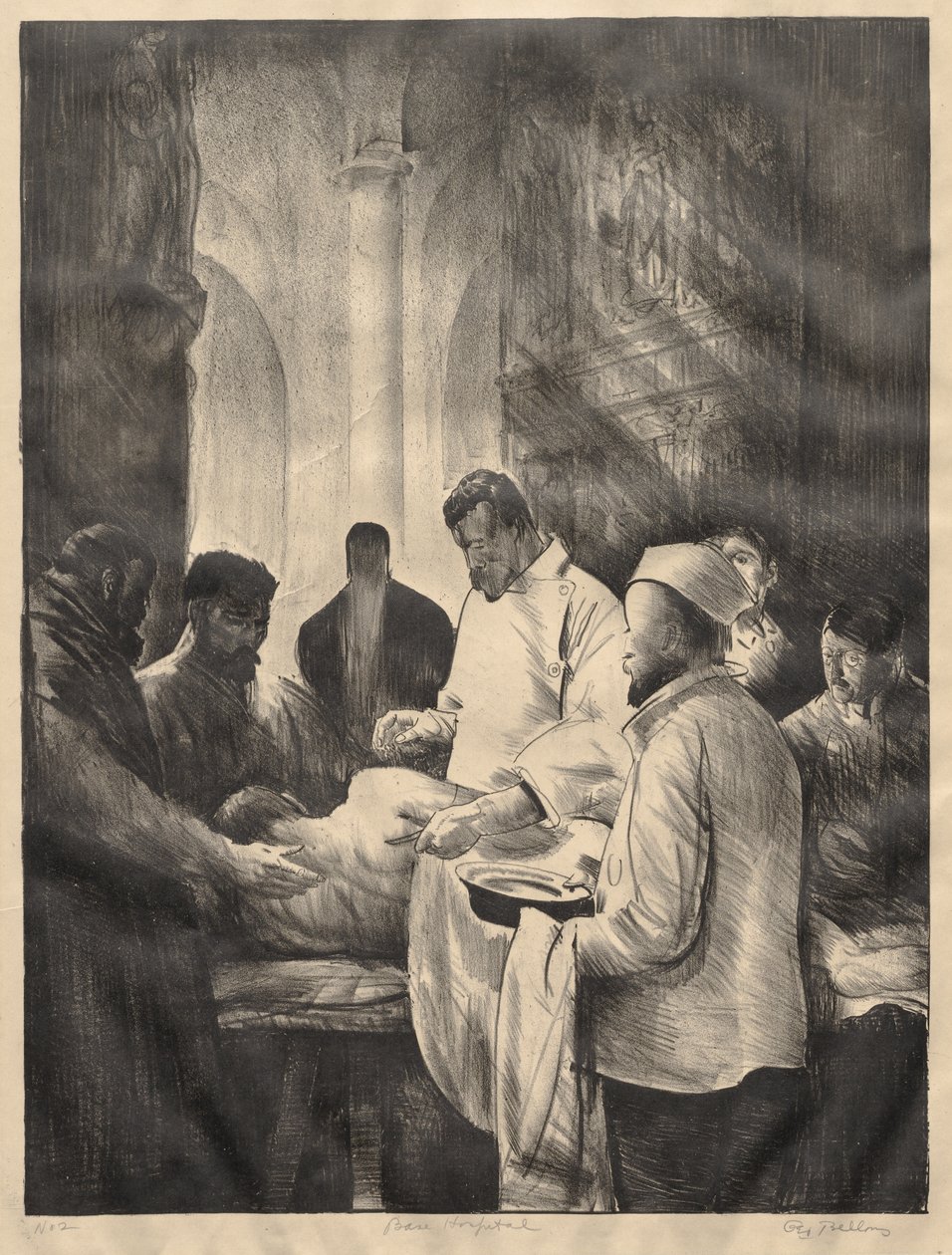 Krigsserien:  Fältsjukhuset, Second Stone av George Bellows
