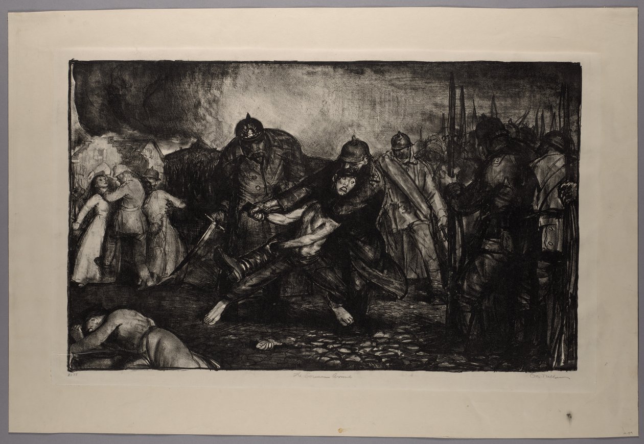 Krigsserie: Tyskarna anländer av George Bellows