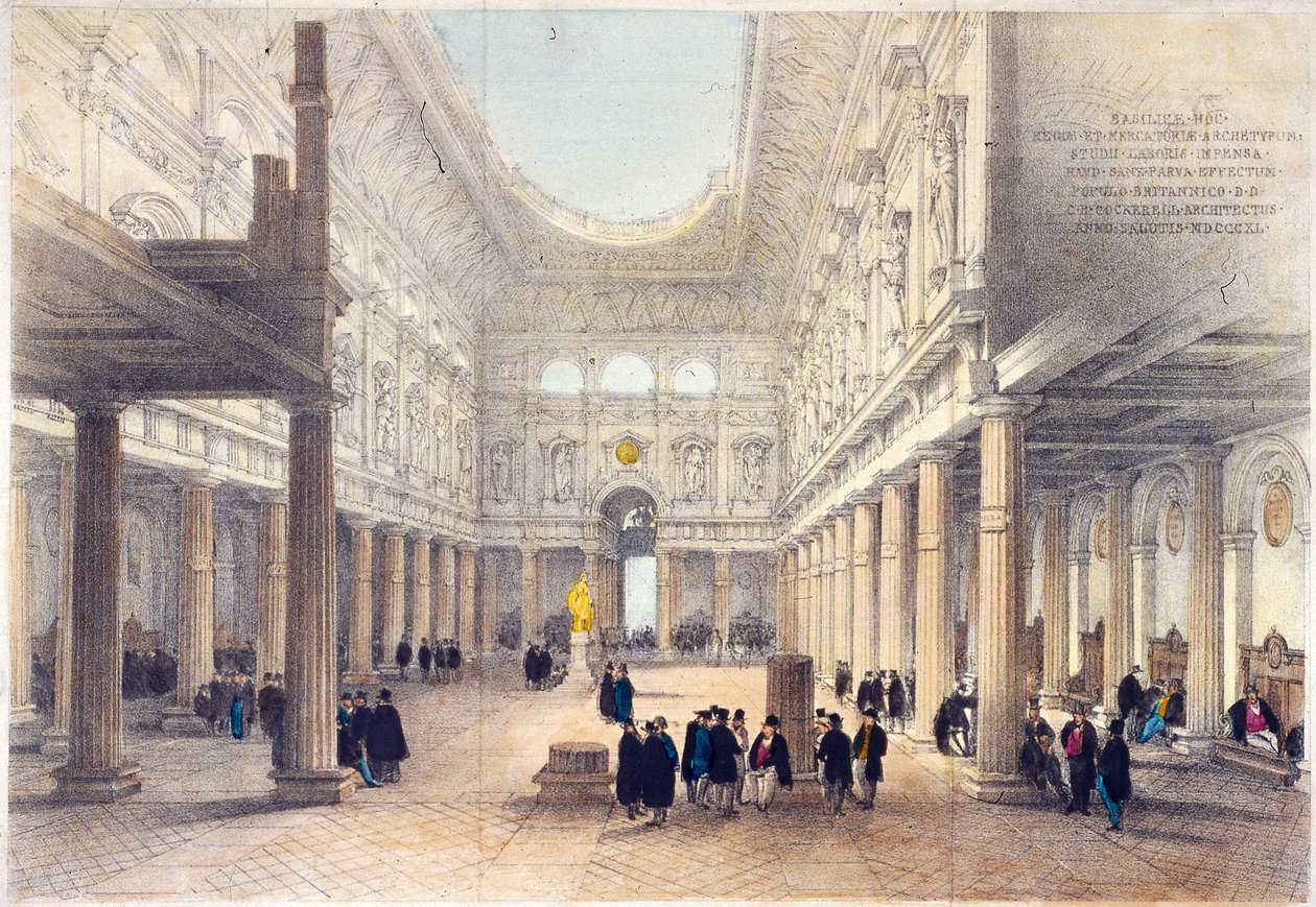 Royal Exchange 3:e interiören, London, 1840 av George Belton Moore