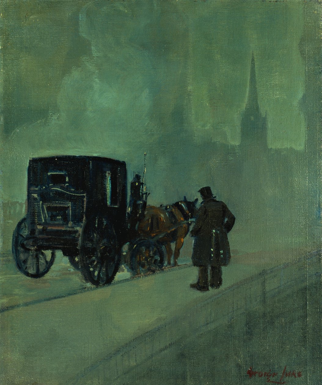 Dimmig natt, New York av George Benjamin Luks