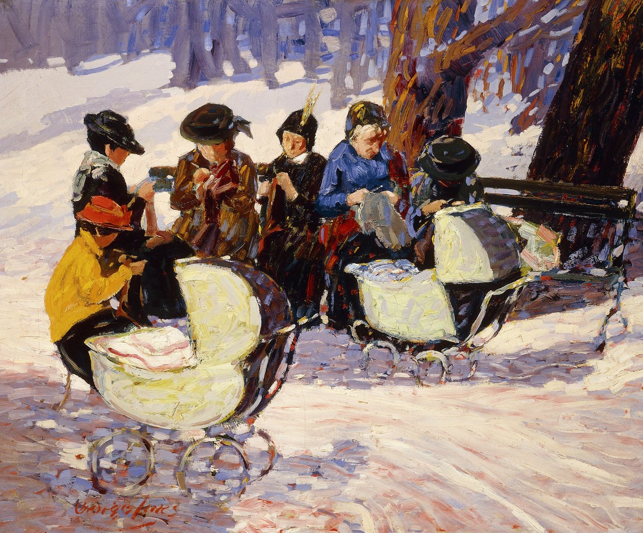 Stickare, High Bridge Park av George Benjamin Luks