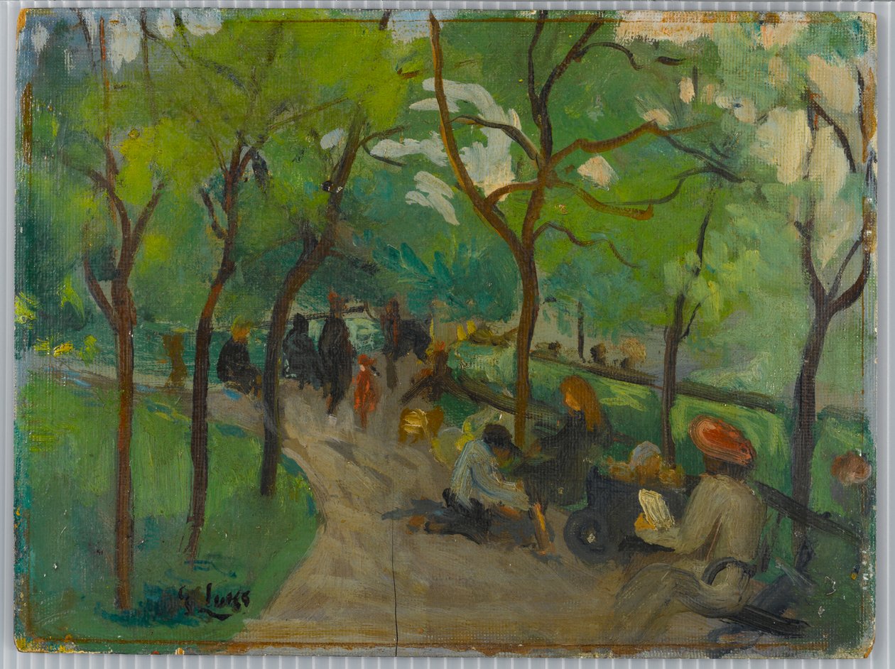 Prospect Park, ca 1902-10 (olja på panel) av George Benjamin Luks