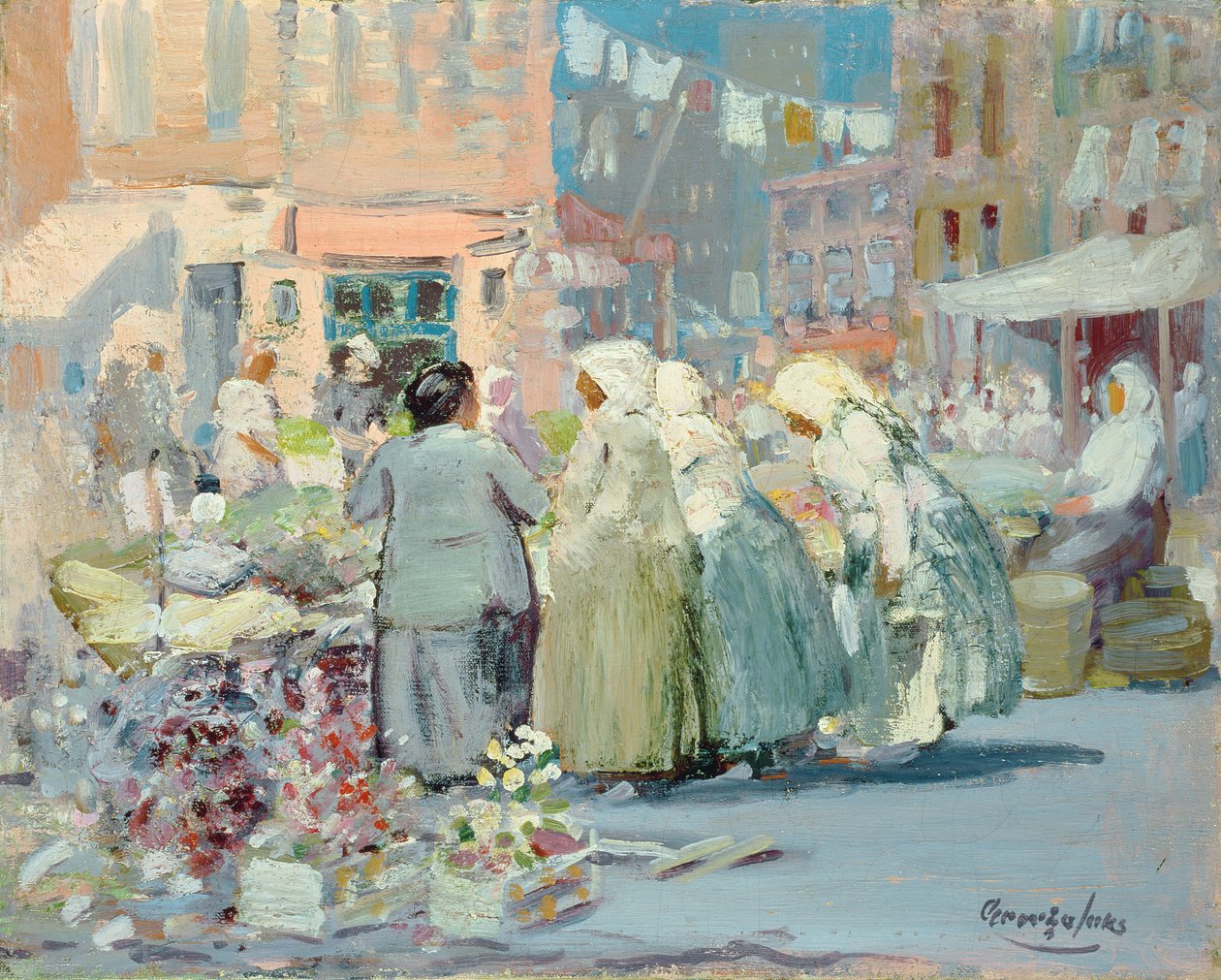 Spring Morning, Houston och Division Streets, New York av George Benjamin Luks