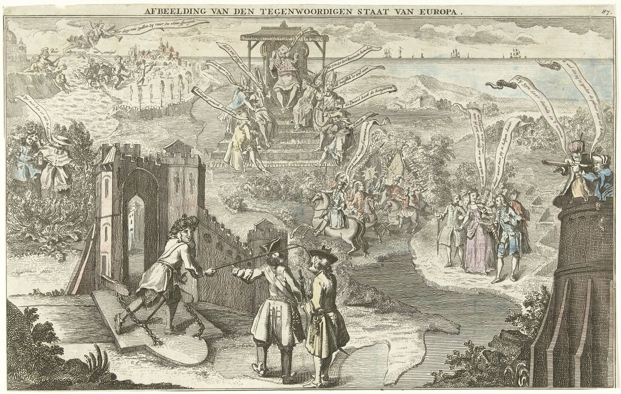 Europas nuvarande tillstånd, 1742 Bild av det nuvarande tillståndet i Europa (titel på objekt) av George Bickham (II)