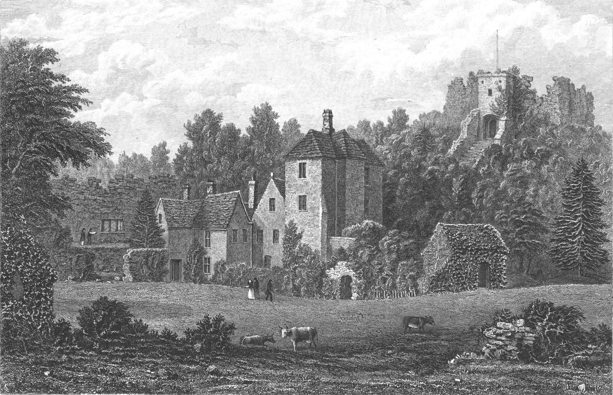 Carisbrooke Castle, Newport, Isle of Wight, tidigt 1800-tal av George Brannon