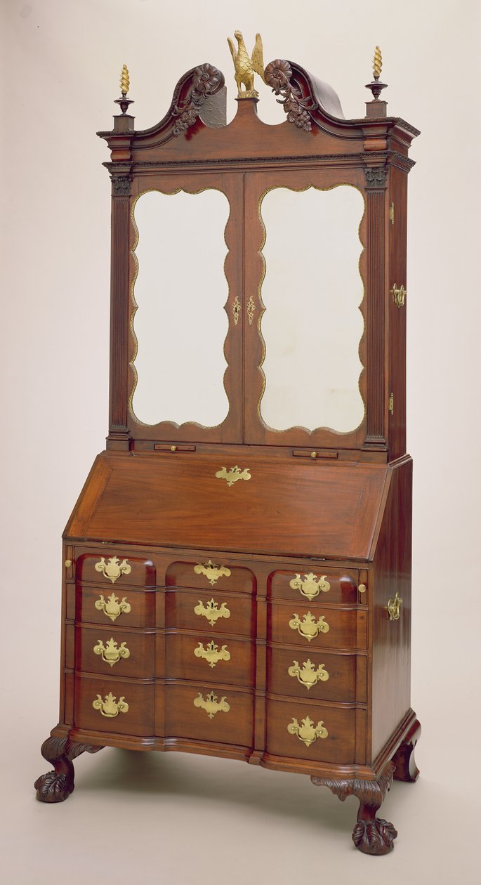 Alsopsekreteraren, 1770-76 (förgylld mahogny, furu och spegel) av George Bright