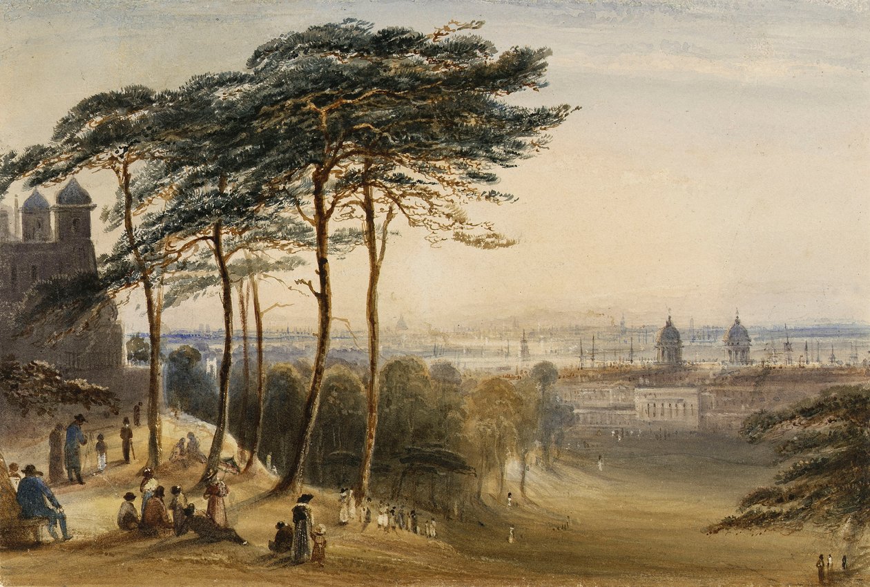 Greenwich från Observatory Hill, ca 1850 (akvarell) av George Bryant Campion