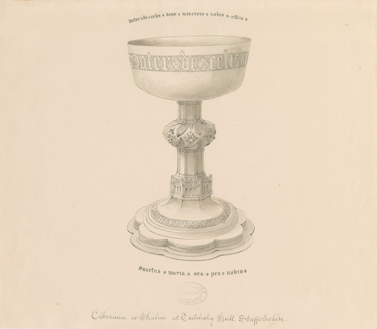 Teddesley Park - Chalice: pennteckning, nd [?1800-talet] (teckning) av George Buckler
