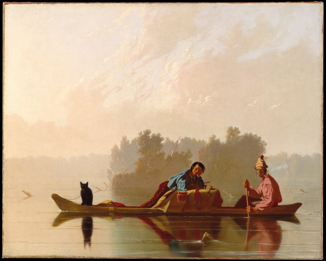 Pälshandlare på väg nedför Missouri av George Caleb Bingham
