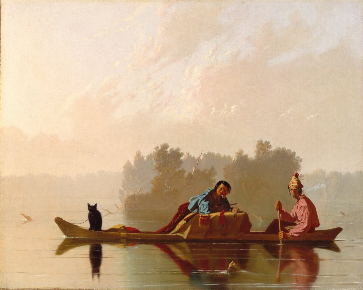 Pälshandlare Descending the Missouri, 1845. av George Caleb Bingham