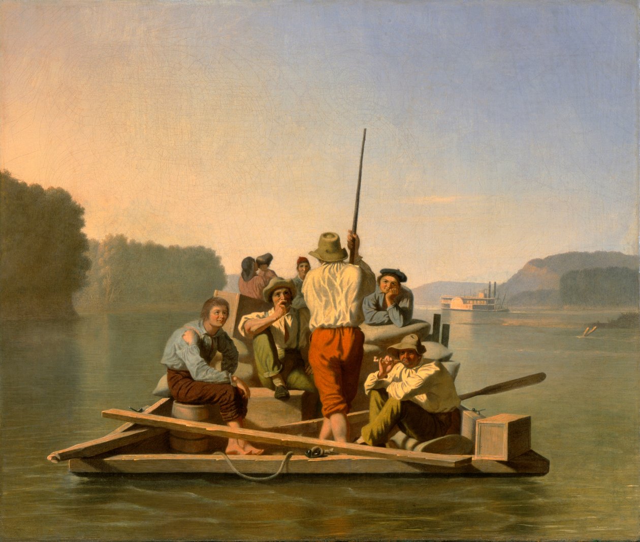 Tändare avlastar ångbåt på grund av George Caleb Bingham