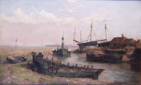 Mynningen av floden Freshney, nära Grimsby, Lincolnshire av George Cammidge