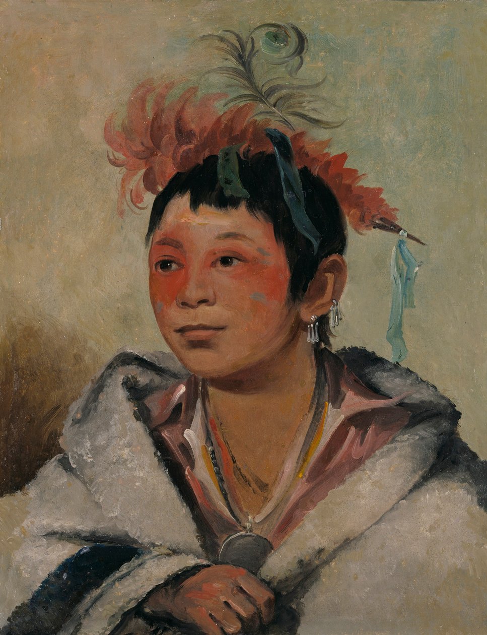 Aú-nah-kwet-to-hau-páy-o, En som sitter i molnen, en pojke av George Catlin