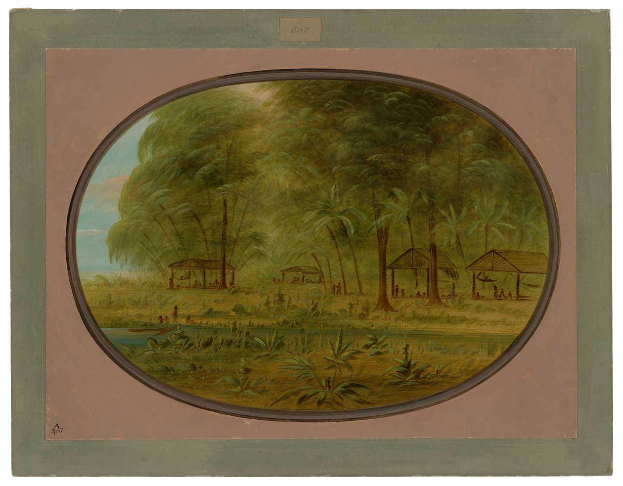 En karibisk by i Holländska Guyana av George Catlin