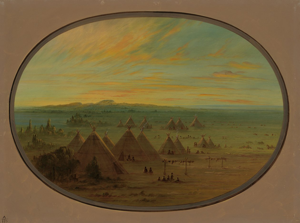 En kråkby vid laxfloden, 18551869. av George Catlin