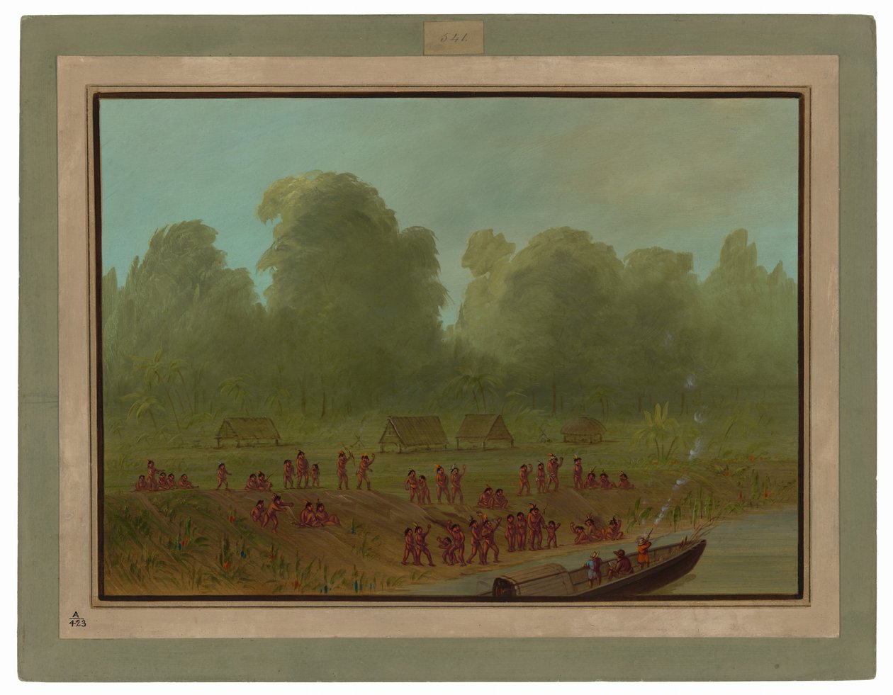 Byn A Mayoruna av George Catlin