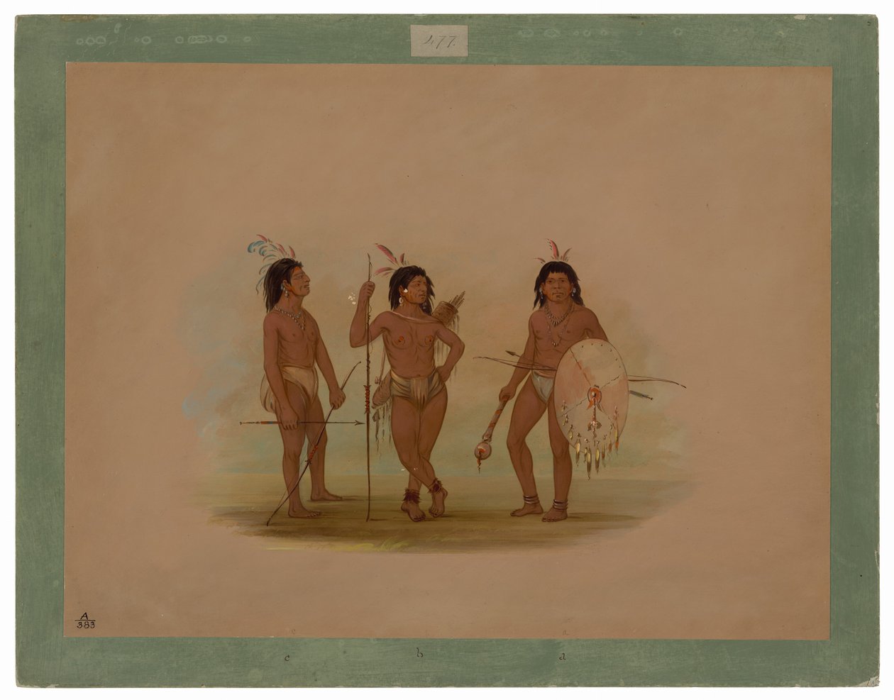 En Puelchee-hövding och två unga krigare av George Catlin