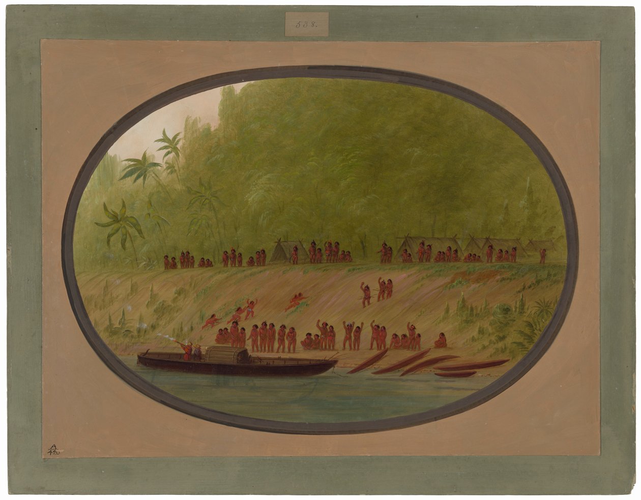 En liten by i Orejona av George Catlin