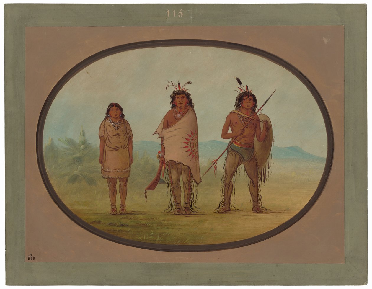 En Yuma-hövding, hans dotter och en krigare av George Catlin