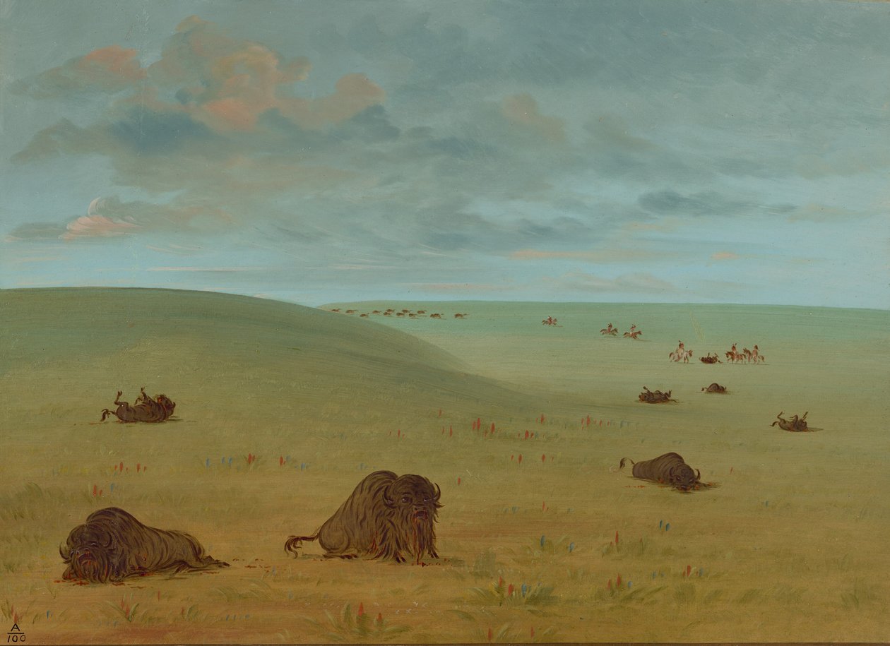 Efter buffeljakten - Sioux, 18611869. av George Catlin