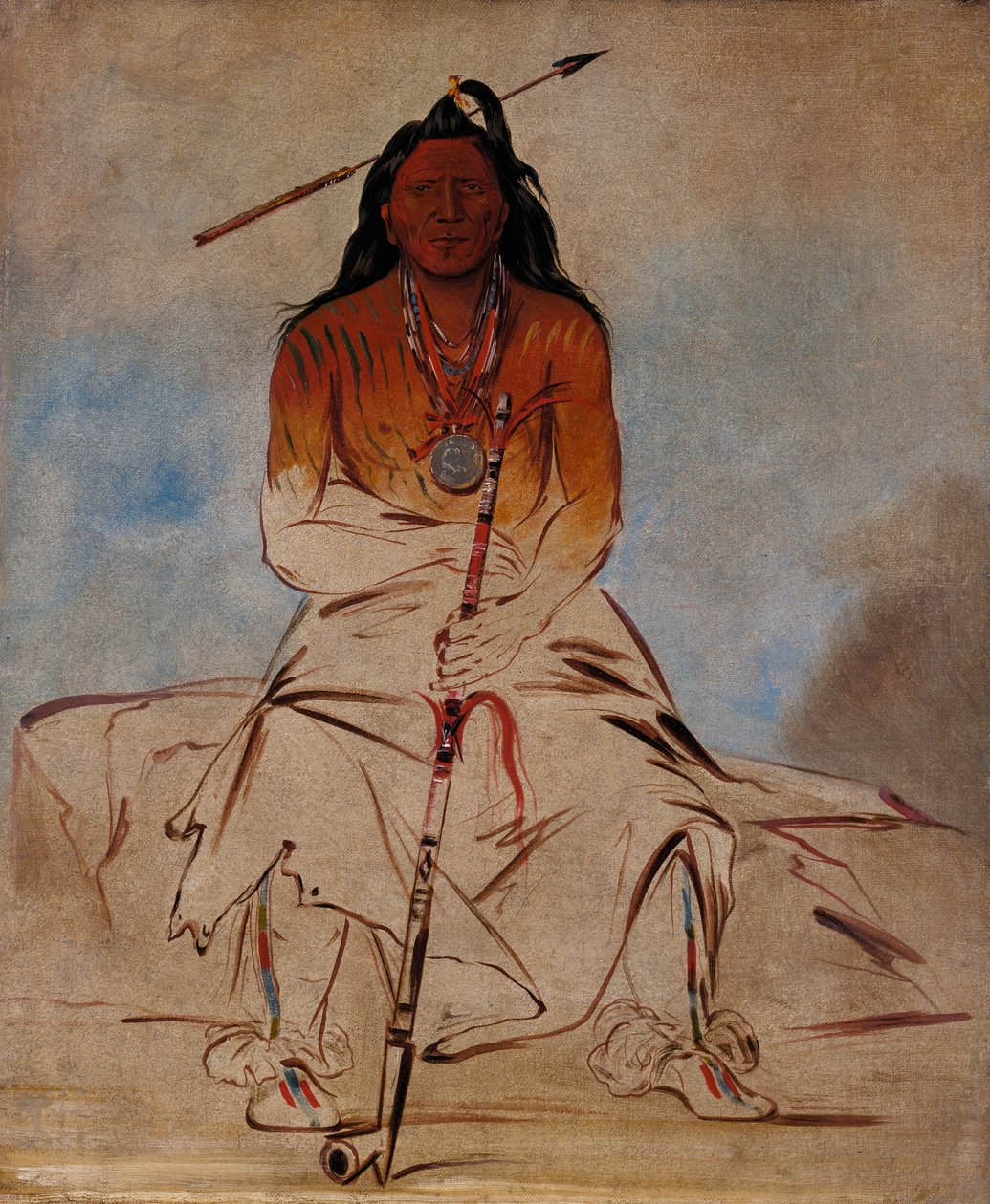 Ah-sháw-wah-róoks-te, Medicine Horse, en stor Pawnee-tapper av George Catlin
