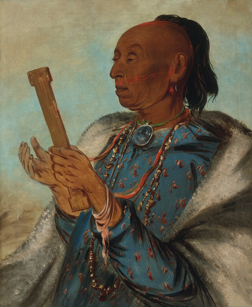 Ah-tón-we-tuck, kalkontupp, som upprepar sin bön av George Catlin