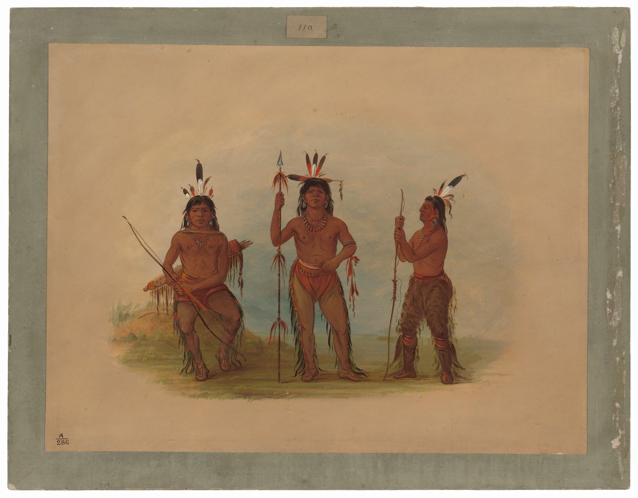 Alaeutisk hövding och två krigare av George Catlin