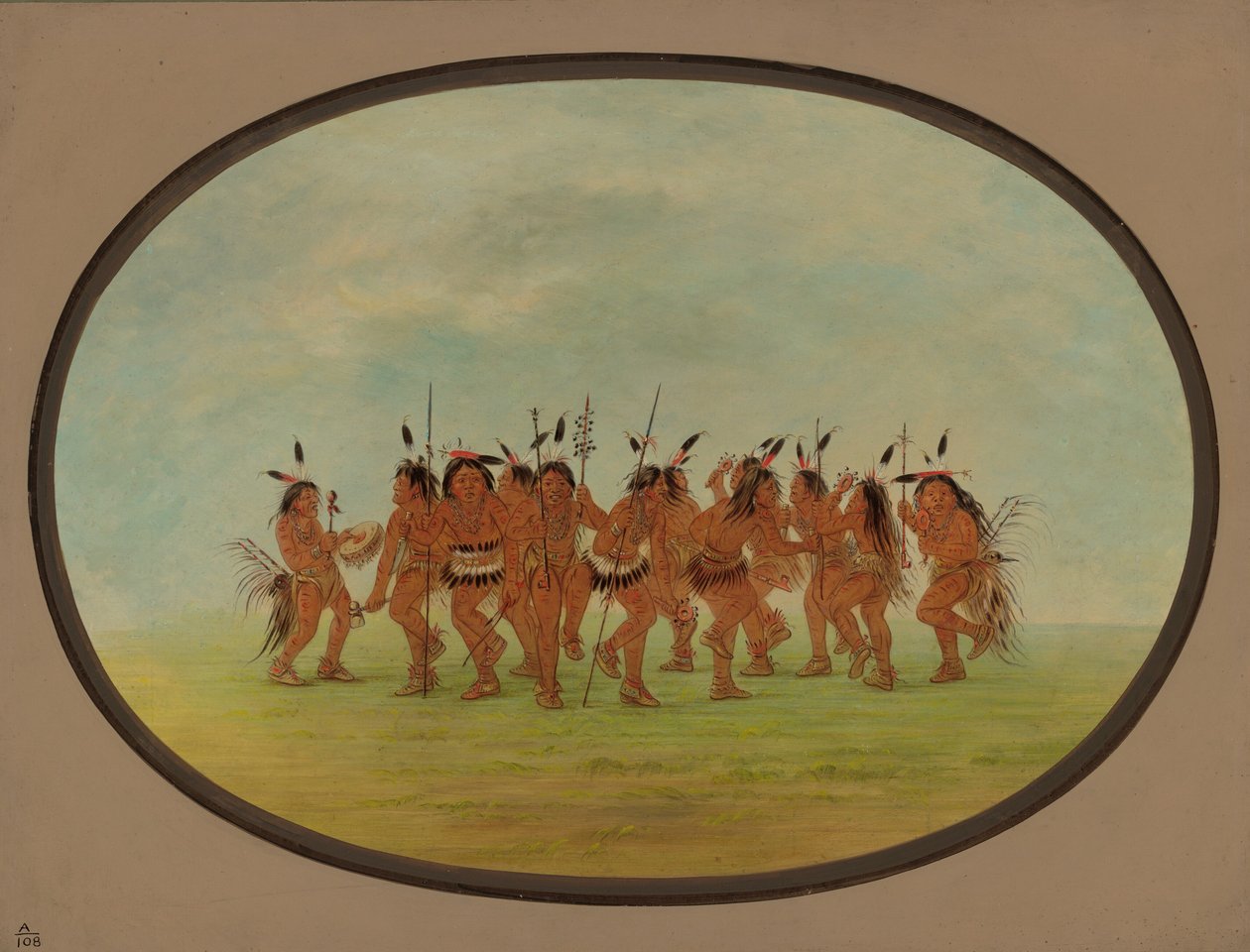 Rolig dans - Sioux, 18611869. av George Catlin