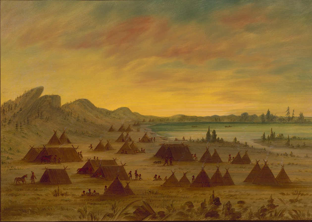 An Apachee Village, 18551869. av George Catlin