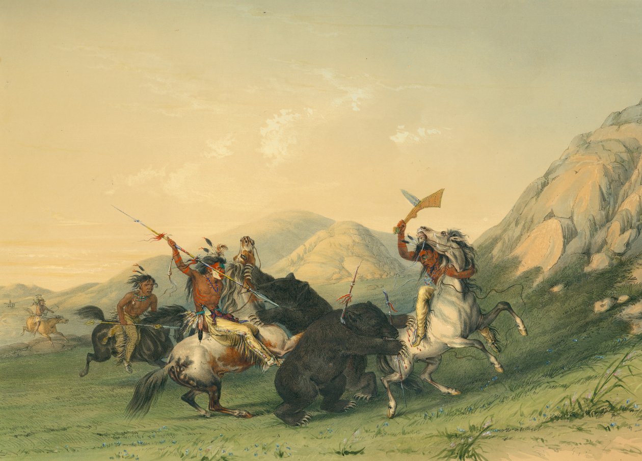 Att attackera Grizzlybjörnen av George Catlin